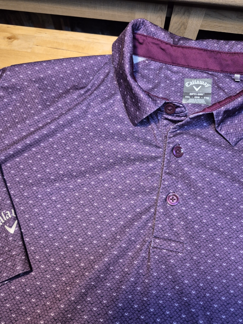 Callaway Men's Wine Colored Performance Polo Shirt 3956